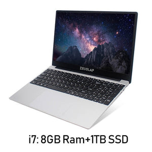 ZEUSLAP 15.6inch Intel Core i7 8GB Ram up to 1TB SSD 1920*1080P FHD Win10 Dual Band WIFI Netbook i7 Laptop Notebook Computer