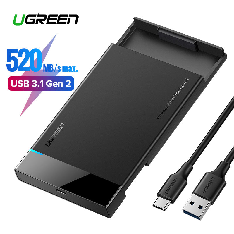 Ugreen HDD Case For Hard Drive Box 2.5 Hard Disk Case HD SSD SATA to USB 3.0 3.1 6G Type C HDD Enclosure For External Hard Drive